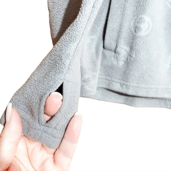 Athletic Works Grey Fleece Sweatshirt Girl's Medium 7-8 Smiley Face Lightening - Picture 4 of 7